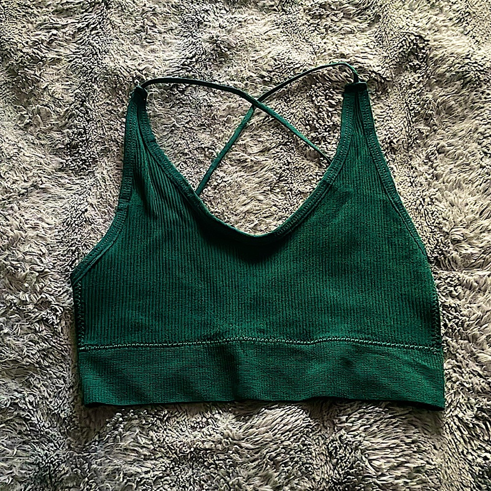 Extra small army green sports bra